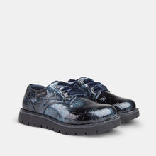 Carregar imagem no visualizador da galeria, Sapatos de couro de patente azul da garota