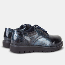 Carregar imagem no visualizador da galeria, Sapatos de couro de patente azul da garota