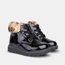 Load image into Gallery viewer, Girls Leopard Patent Leather Booties
