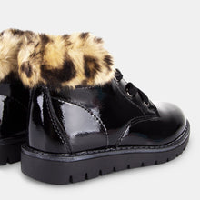 Load image into Gallery viewer, Girls Leopard Patent Leather Booties
