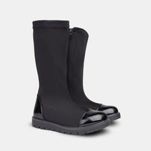 Load image into Gallery viewer, Girl's Black Lycra High Boots