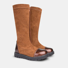Cargar imagen en el visor de la galería, Botas altas marrones de niña