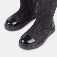 Load image into Gallery viewer, Girl's Black Lurex High Boots