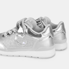 Load image into Gallery viewer, Girl's Silver Glitter Sneakers with Lights