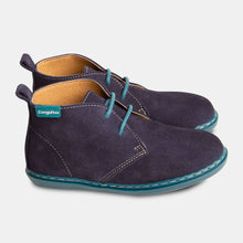 Cargar imagen en el visor de la galería, Botines unisex de piel de ante azul marino