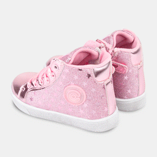 Load image into Gallery viewer, Girl's Pink Glitter Booties with Lights
