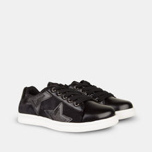 Load image into Gallery viewer, Girl's Black Velvet Sneakers