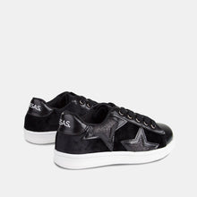 Load image into Gallery viewer, Girl's Black Velvet Sneakers