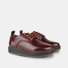 Carregar imagem no visualizador da galeria, Sapatos Blucher de vinho feminino