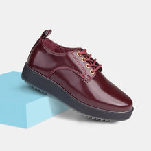 Carregar imagem no visualizador da galeria, Sapatos Blucher de vinho feminino