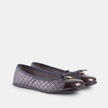 Load image into Gallery viewer, Girl's Metallic Anthracite Ballet Pumps
