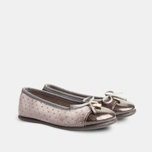 Load image into Gallery viewer, Girl's Grey Strass Velvet Ballet Pumps