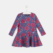 Carregar imagem no visualizador da galeria, Vestido de neoprene feminino com flores da marinha
