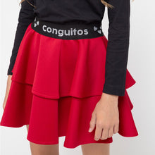 Carregar imagem no visualizador da galeria, Saia de Neoprene Vermelha Meninas