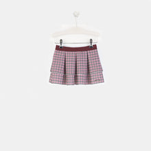 Load image into Gallery viewer, Girls Houndstooth Wine Skate Skirt