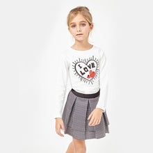 Carregar imagem no visualizador da galeria, Saia Houndstooth Black Skater para Meninas