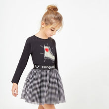 Load image into Gallery viewer, Girls Houndstooth Black Skirt