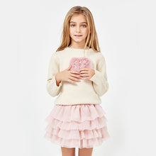 Load image into Gallery viewer, Girls Peplum Hem Pink Tulle Skirt
