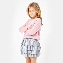 Load image into Gallery viewer, Girls Peplum Hem Shining Pink Skirt