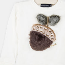 Carregar imagem no visualizador da galeria, Meninas "Acorn" Ecru Faux Fur Moletom