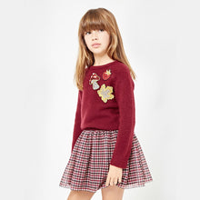 Load image into Gallery viewer, Girls Patches Wine Sweater
