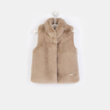 Load image into Gallery viewer, Girls Faux Fur Beige Vest