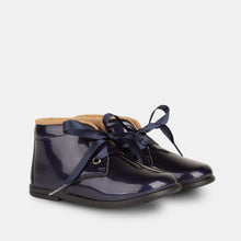Load image into Gallery viewer, Babies Navy Patent Leather Booties