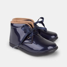 Load image into Gallery viewer, Babies Navy Patent Leather Booties