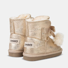 Load image into Gallery viewer, Babies Platinum Ribbon Pompom Australian Boots