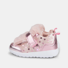 Cargar imagen en el visor de la galería, Zapatillas rosa con pompones con luces para bebé