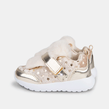 Cargar imagen en el visor de la galería, Zapatos deportivos con pompón con luces de platino para bebés