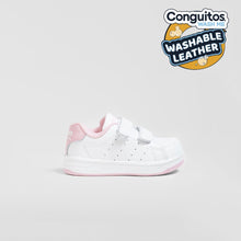 Load image into Gallery viewer, Babies Pink Washable Leather Trainers