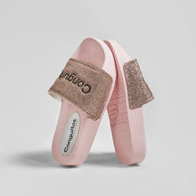 Cargar imagen en el visor de la galería, Sandalias de goma con purpurina rosa para niña