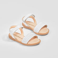 Load image into Gallery viewer, Girl's White Braided Leather Sandals