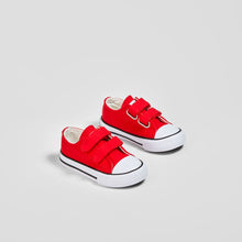 Cargar imagen en el visor de la galería, Zapatillas de lona rojas para bebés
