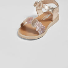 Load image into Gallery viewer, Baby's "Hearts" Metallized Magnesium Sandals