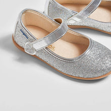 Load image into Gallery viewer, Girl's Silver Glitter Mary Jane