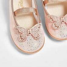Load image into Gallery viewer, Girl's Butterfly Metallized Magnesium Ballerinas