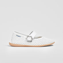Load image into Gallery viewer, Girl's White Washable Leather Mary Jane