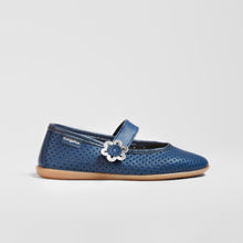 Load image into Gallery viewer, Girl's Navy Washable Leather Mary Jane