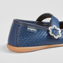 Load image into Gallery viewer, Girl's Navy Washable Leather Mary Jane