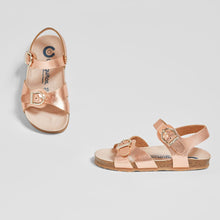 Load image into Gallery viewer, Girl's Metallic Pink Bio Sandals