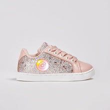 Load image into Gallery viewer, Girl's Pink Glitter Sneakers with Lights