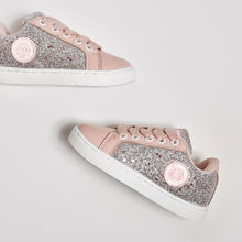 Load image into Gallery viewer, Girl's Pink Glitter Sneakers with Lights
