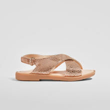 Cargar imagen en el visor de la galería, Sandalias de cuero con tiras cruzadas de magnesio femenino