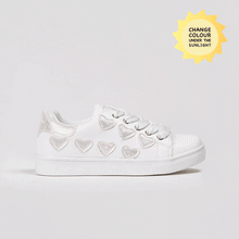 Load image into Gallery viewer, Girl's Solar Hearts Colour Changing Sneakers