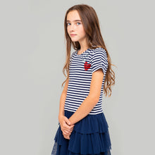 Cargar imagen en el visor de la galería, Vestido Niña Combinado Azul Marino