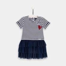 Cargar imagen en el visor de la galería, Vestido Niña Combinado Azul Marino