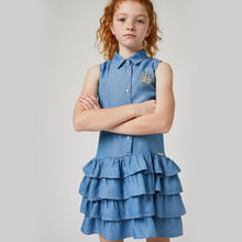 Load image into Gallery viewer, Girls Tencel Denim Ruffle Dress