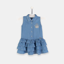 Load image into Gallery viewer, Girls Tencel Denim Ruffle Dress